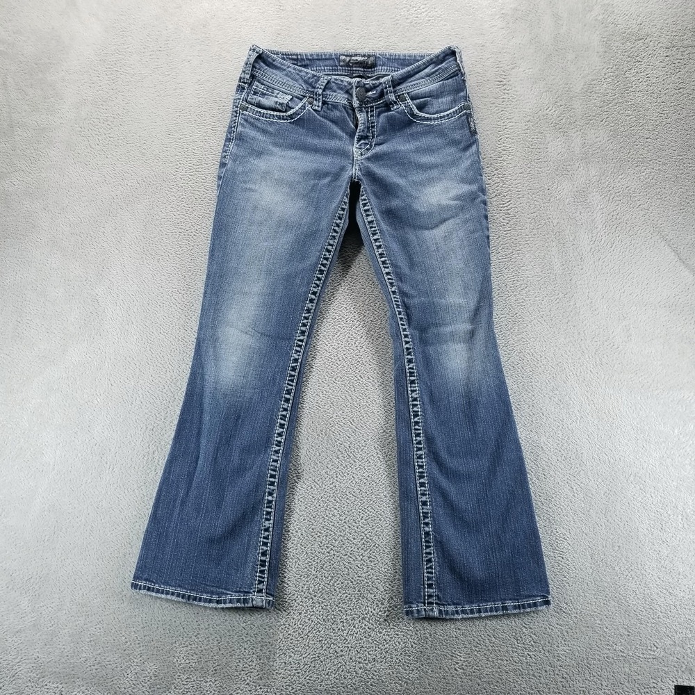 Silver‎ Jeans Womens 28 Blue Suki Bootcut Low Rise Embroidered Comfort Y2K